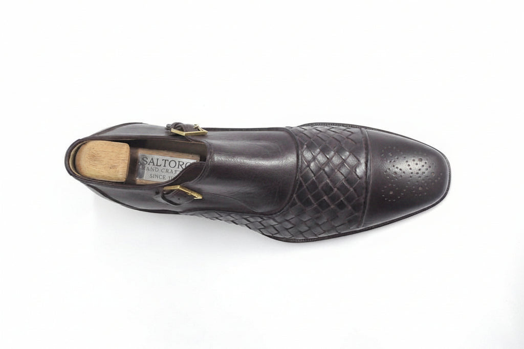 Vibelux Florence Black Monk Strap Leather Shoes | Premium Men's Footwear