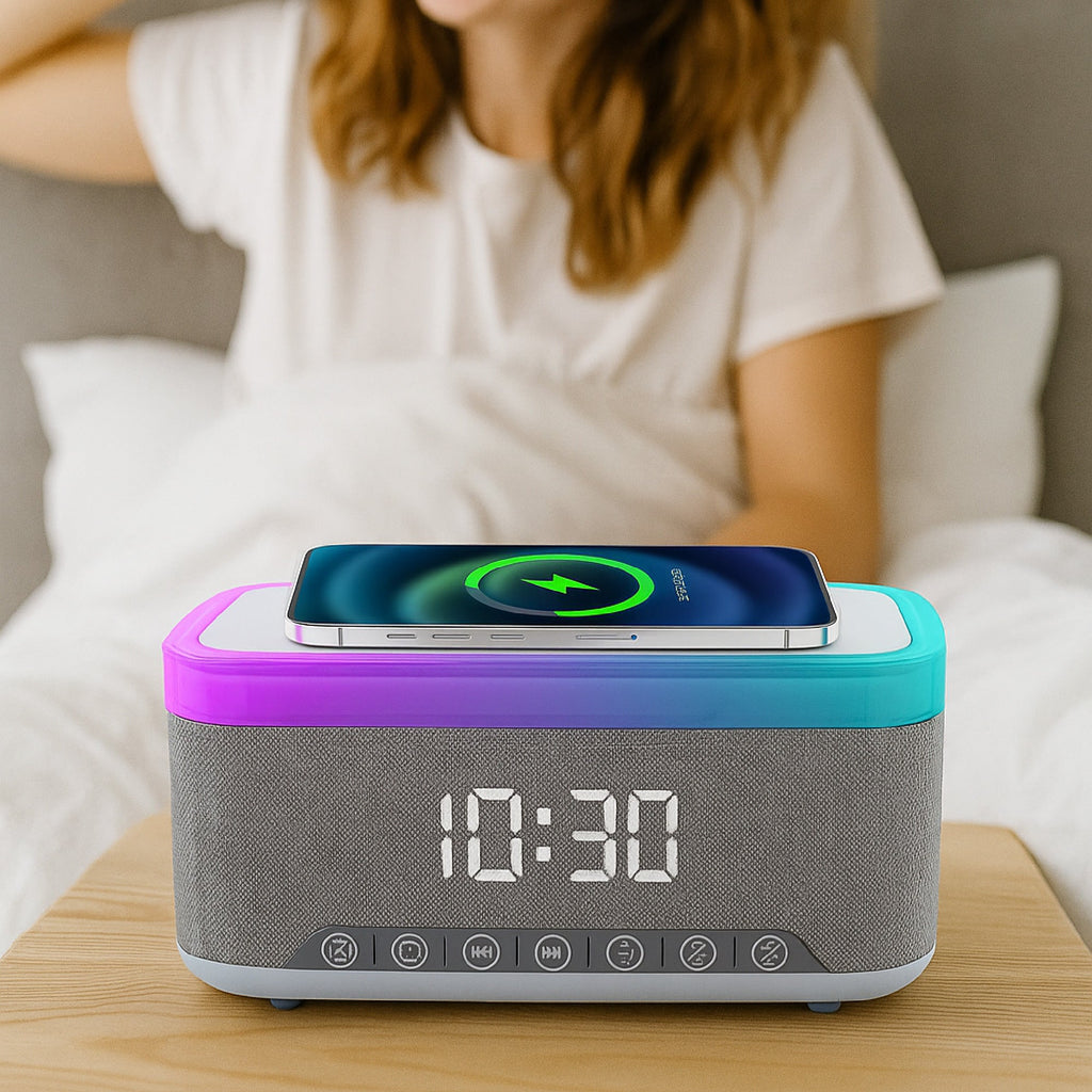 Vibelux Sip & Charge Bundle | 5-in-1 Wireless Charging Clock Speaker + Mug Warmer