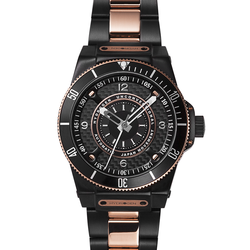 VIBELUX Sportivo Black Gold Link Watch