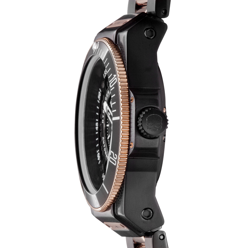 VIBELUX Sportivo Black Gold Link Watch
