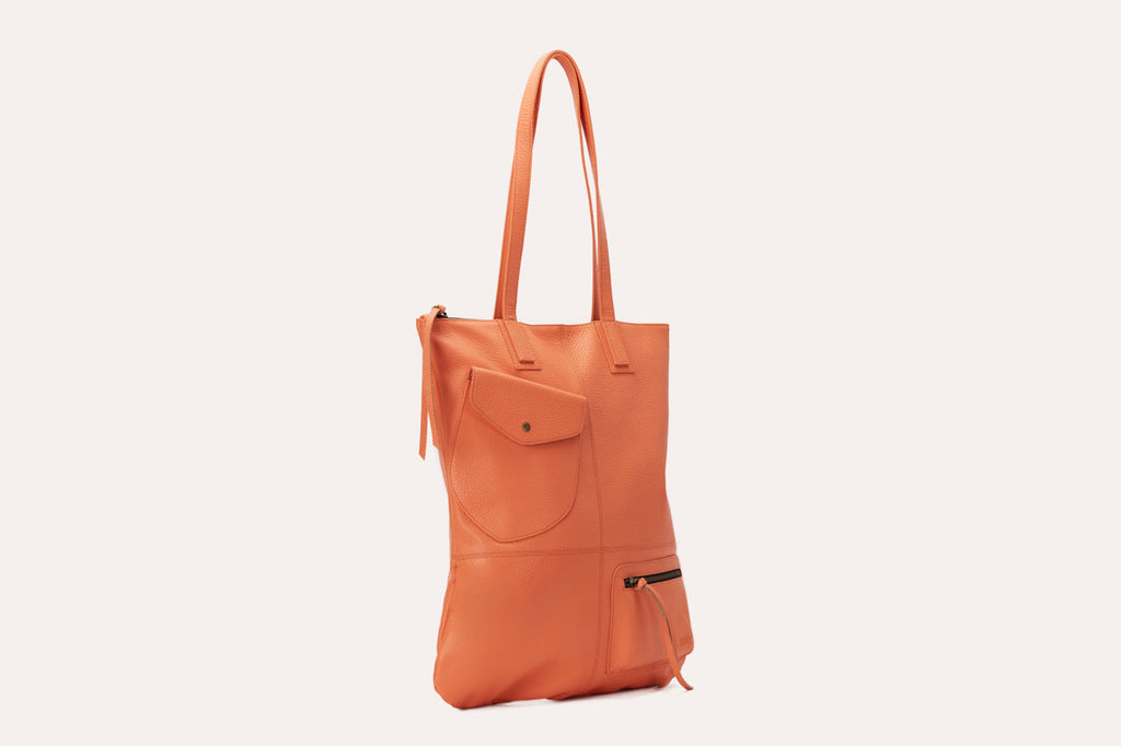 Vibelux Pocketed Leather Convertible Tote