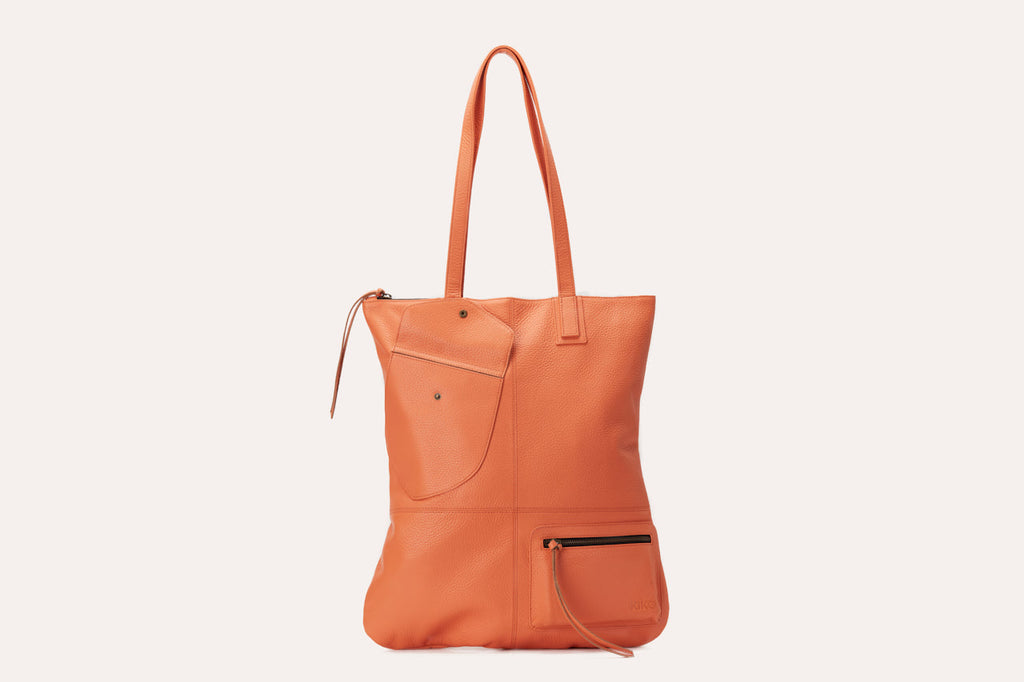 Vibelux Pocketed Leather Convertible Tote