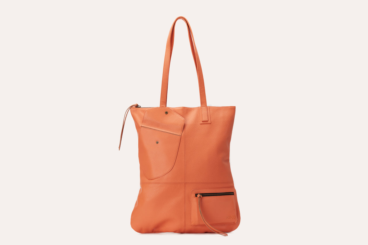 Vibelux Pocketed Leather Convertible Tote