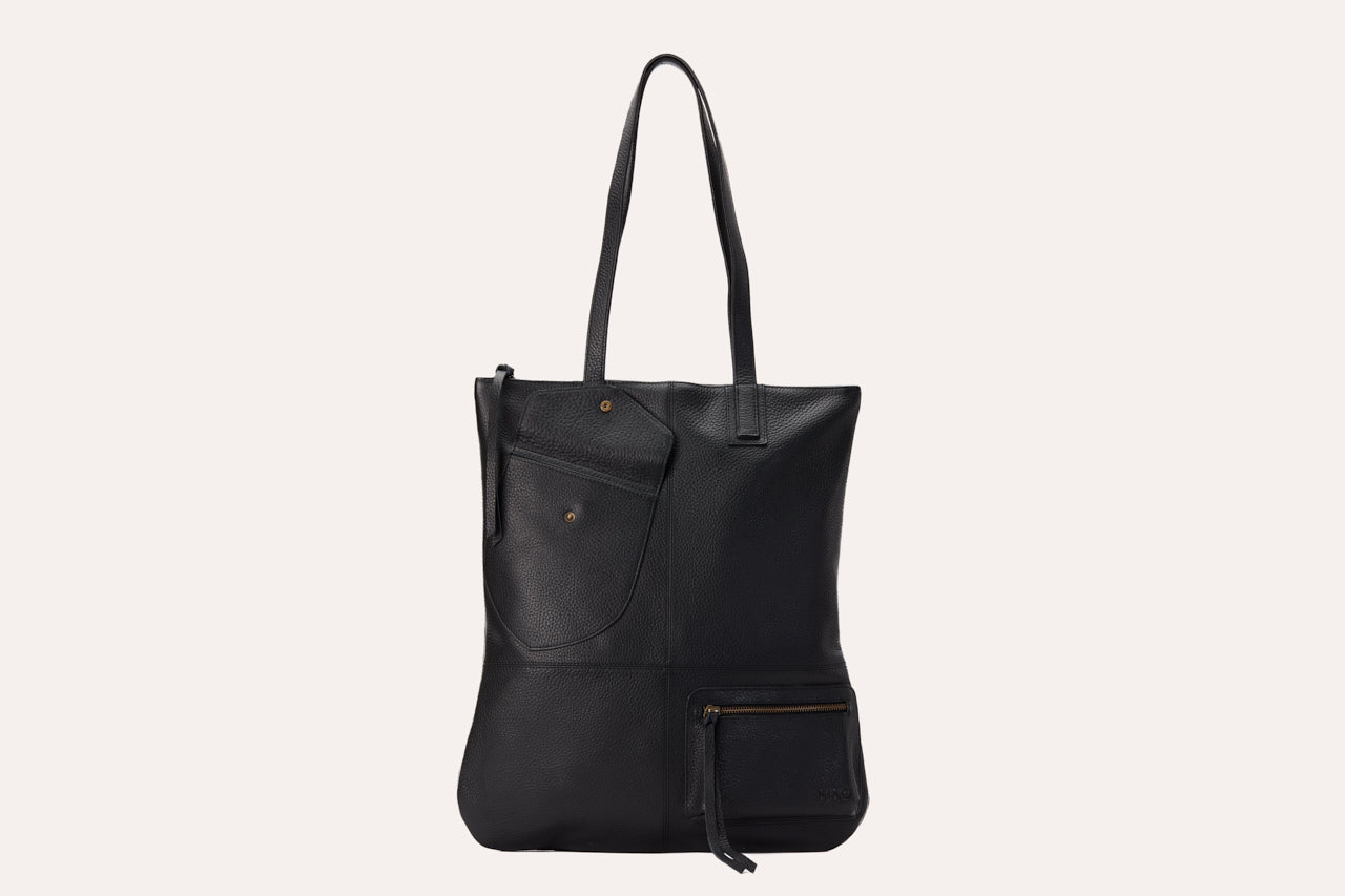 Vibelux Pocketed Leather Convertible Tote
