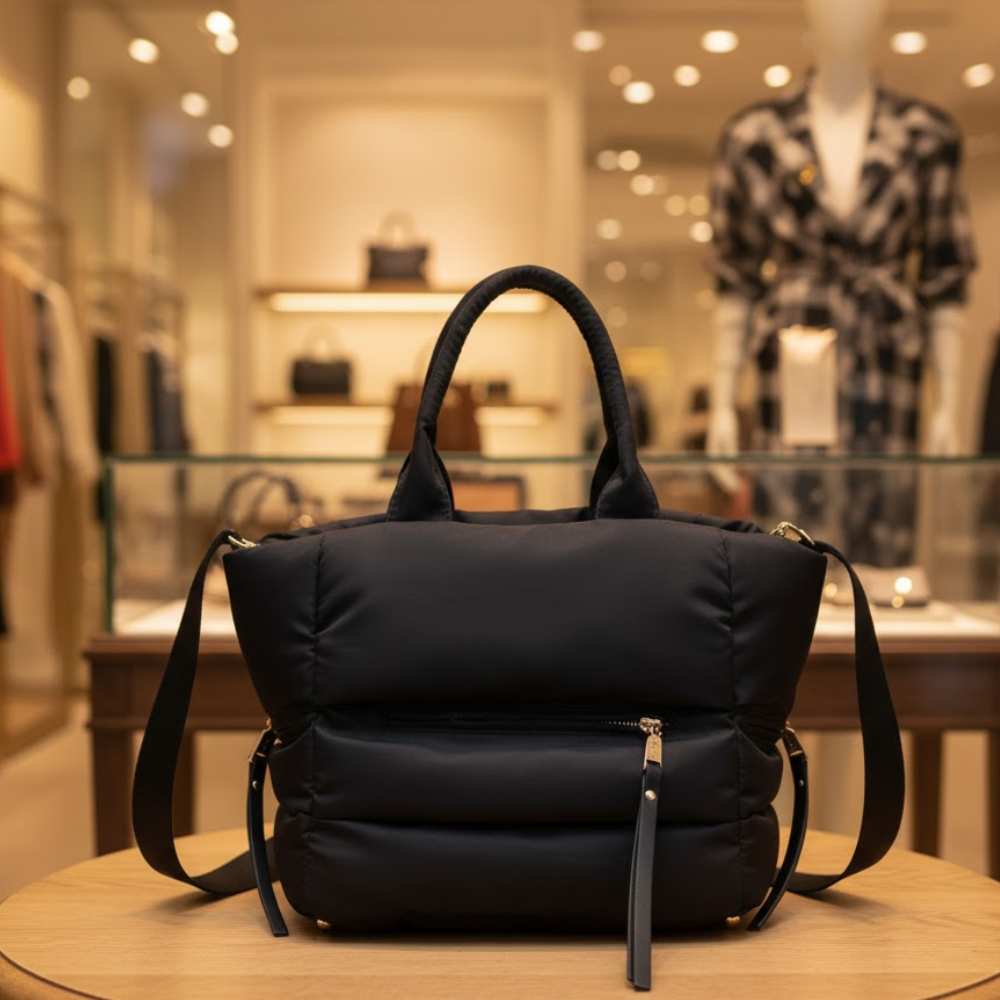 Vibelux SoHo Puffer Leather Tote Bag