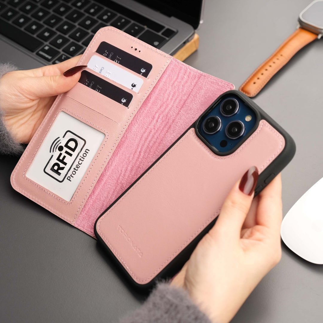 Vibelux Casper iPhone 16 Pro Max MagSafe Leather Wallet Case | RFID Protection