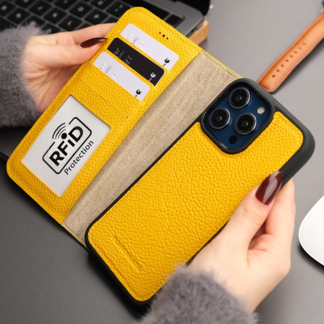 Vibelux Casper iPhone 16 Pro Max MagSafe Leather Wallet Case | RFID Protection