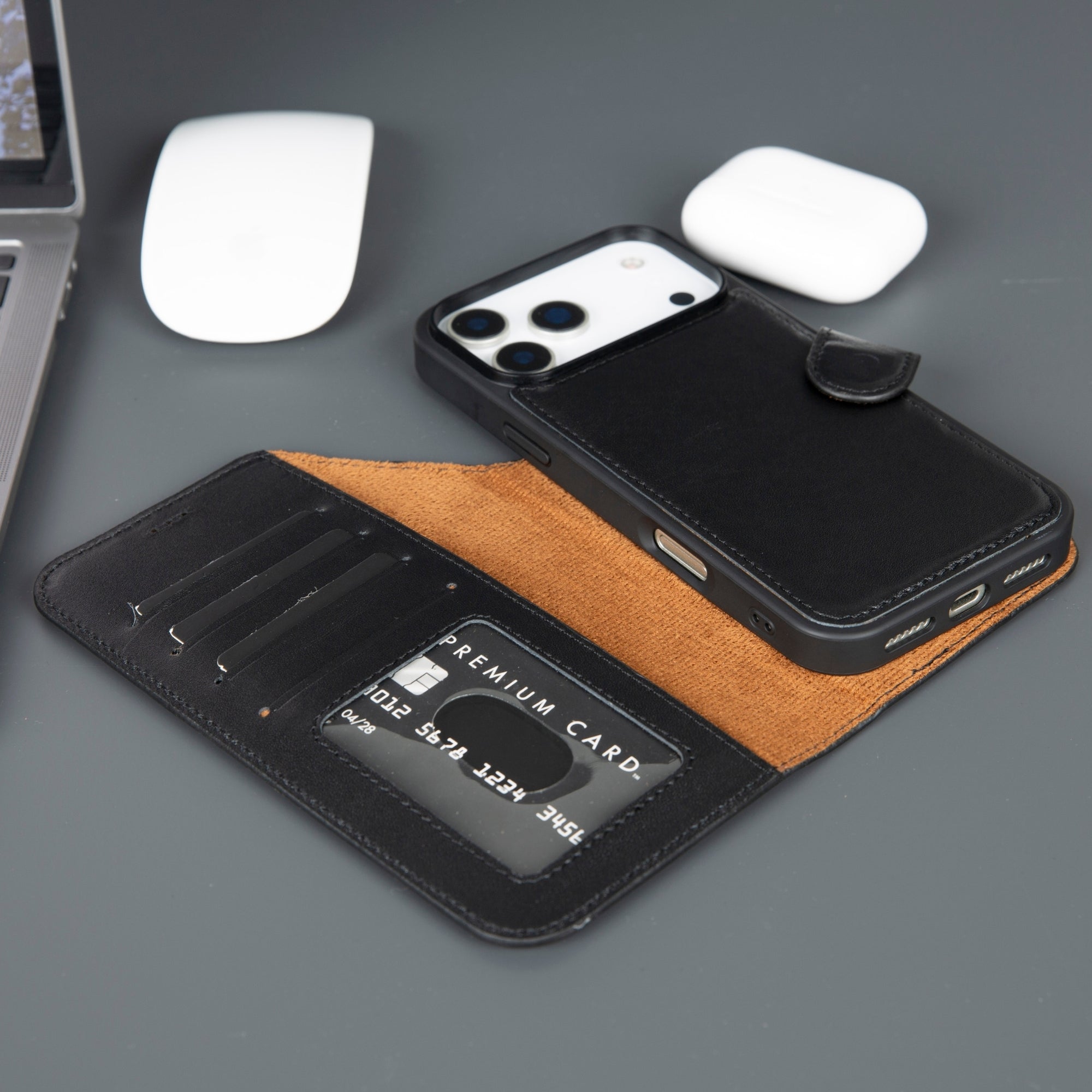 Vibelux Casper iPhone 17 Pro Max Leather Wallet Case | MagSafe & RFID Compatible