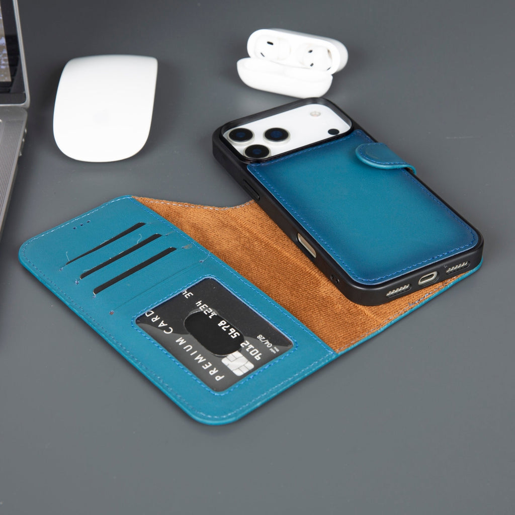 Vibelux Casper iPhone 17 Pro Max Leather Wallet Case | MagSafe & RFID Compatible