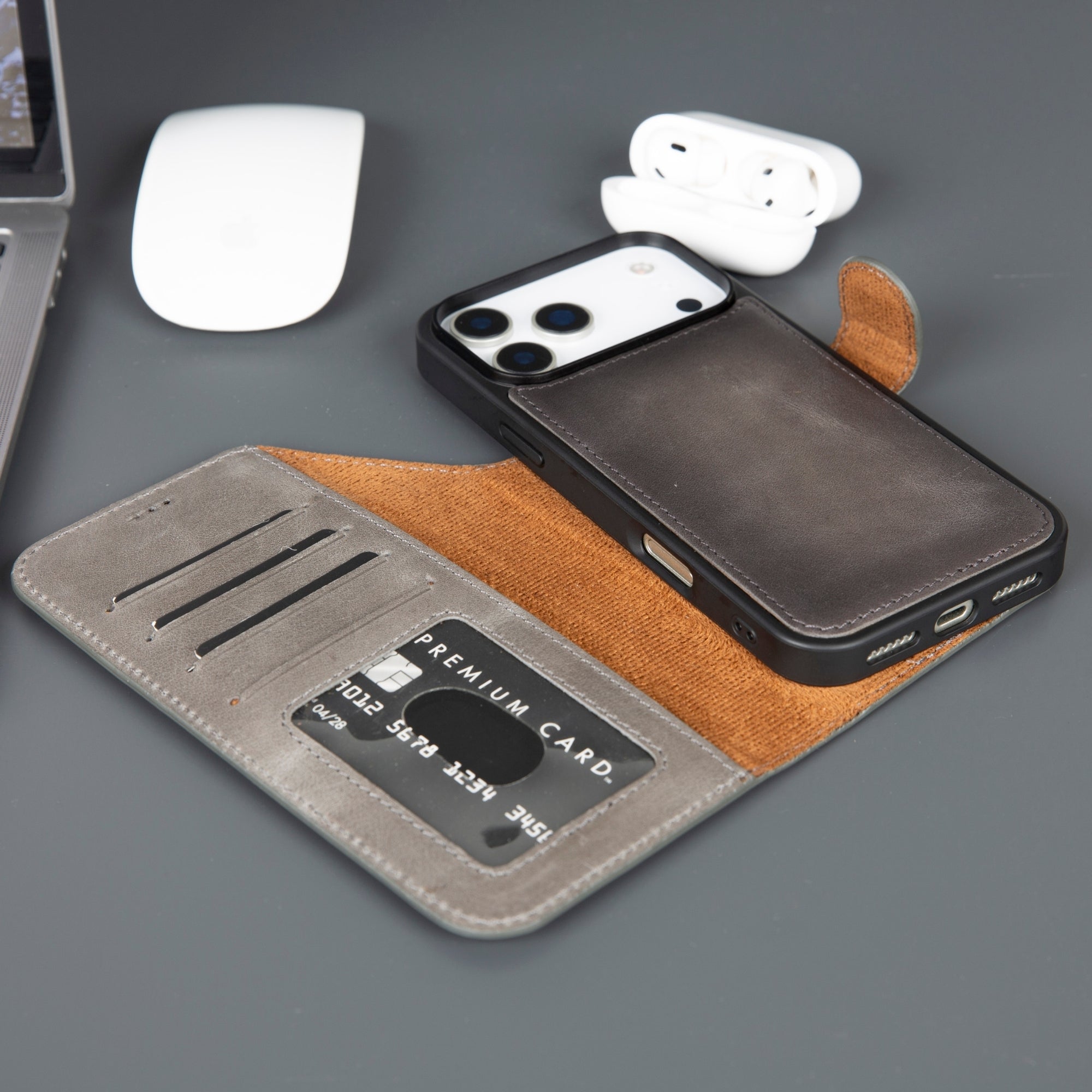 Vibelux Casper iPhone 17 Pro Max Leather Wallet Case | MagSafe & RFID Compatible