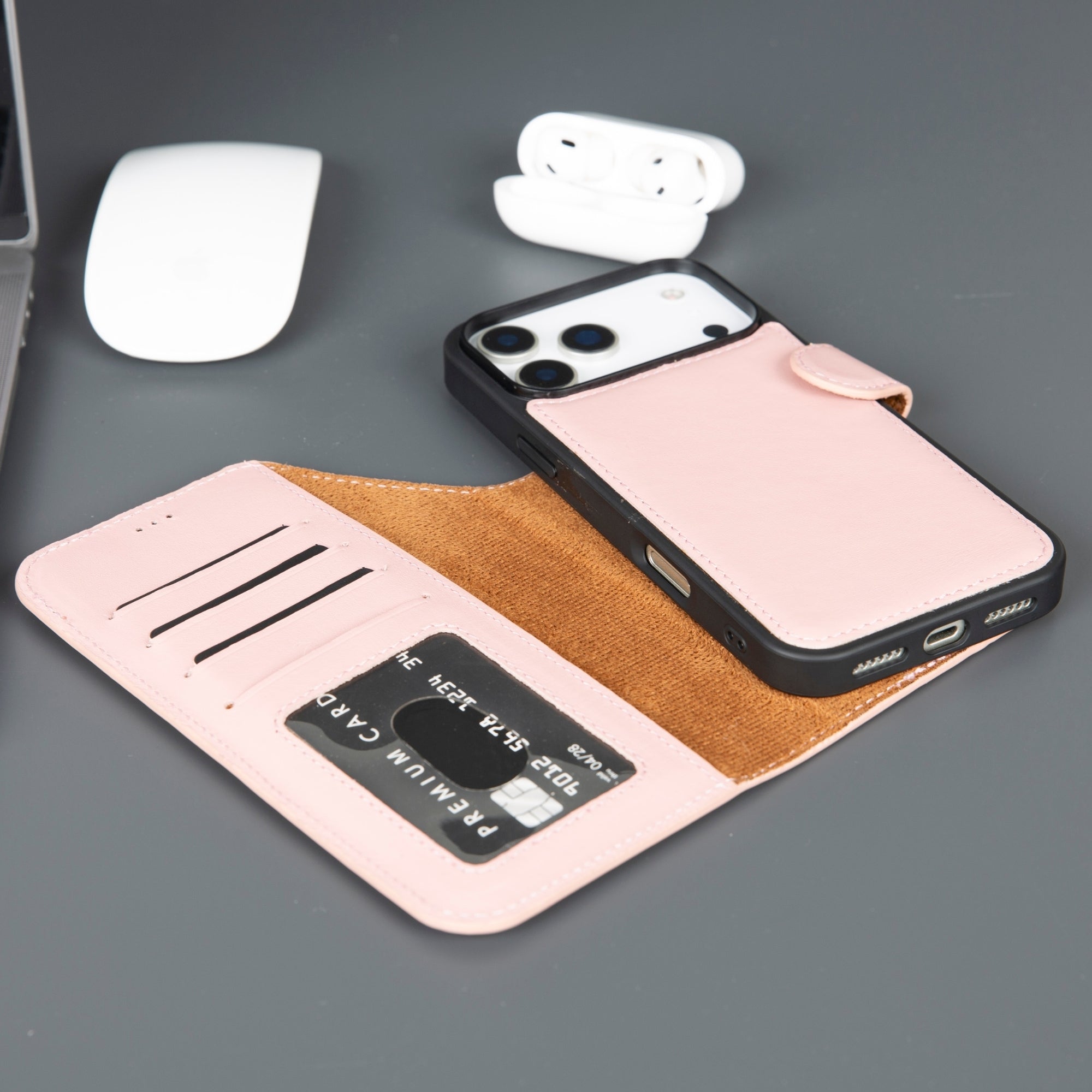 Vibelux Casper iPhone 17 Pro Max Leather Wallet Case | MagSafe & RFID Compatible