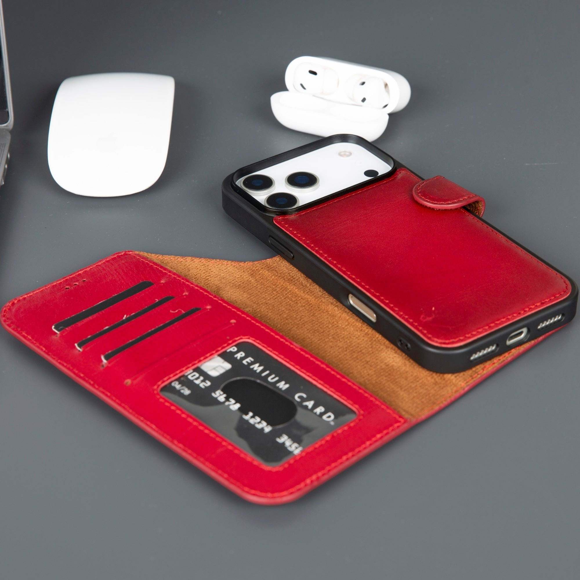 Vibelux Casper iPhone 17 Pro Max Leather Wallet Case | MagSafe & RFID Compatible