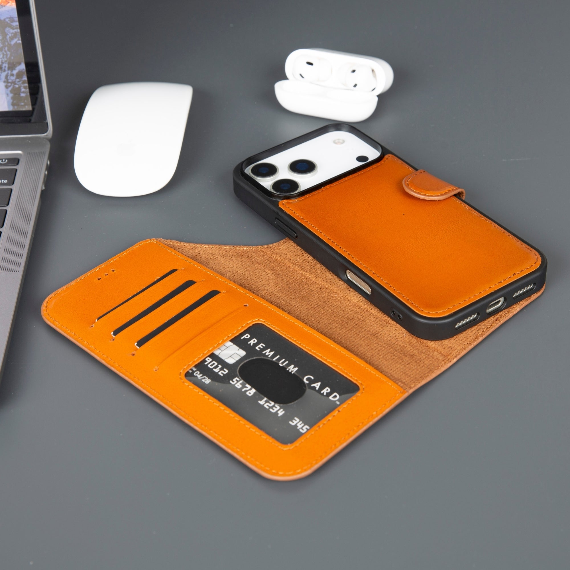 Vibelux Casper iPhone 17 Pro Max Leather Wallet Case | MagSafe & RFID Compatible